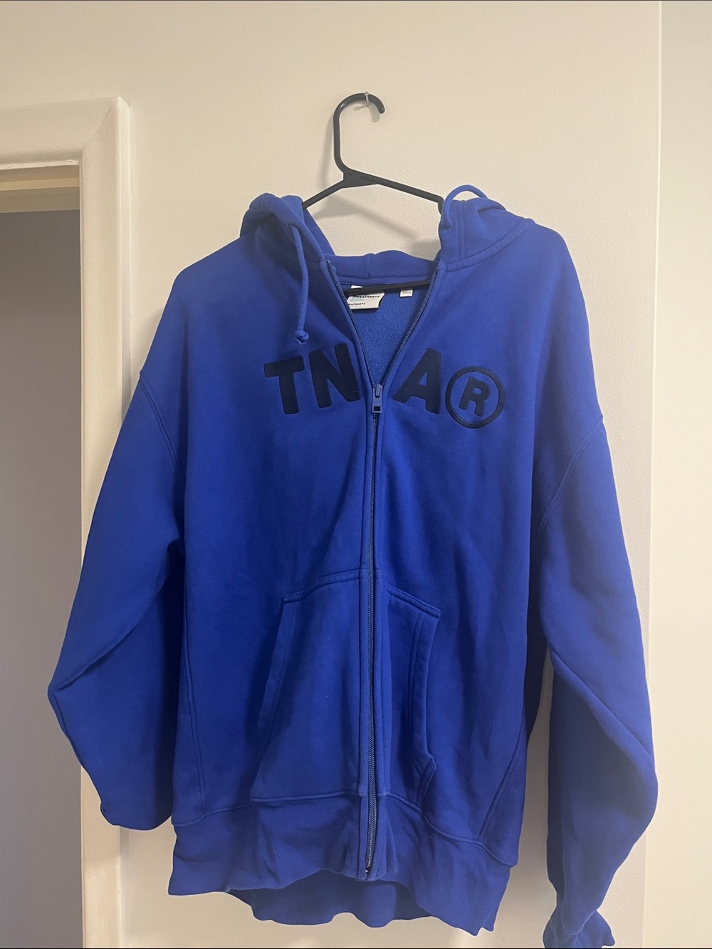 TNA Royal Blue Zip Hoodie with Black Logo